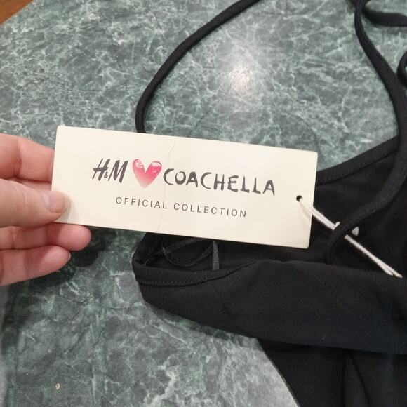 H&M COACHELLA black strappy jumpsuit sz 4 Small Stretchy NWT Festival Whimsigoth - Picture 10 of 15